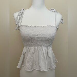 forever 21 - white smocked tie top